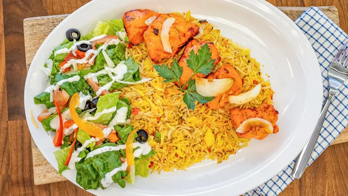 Mediterranean kabob platter at Donair and Poutine House Edmonton