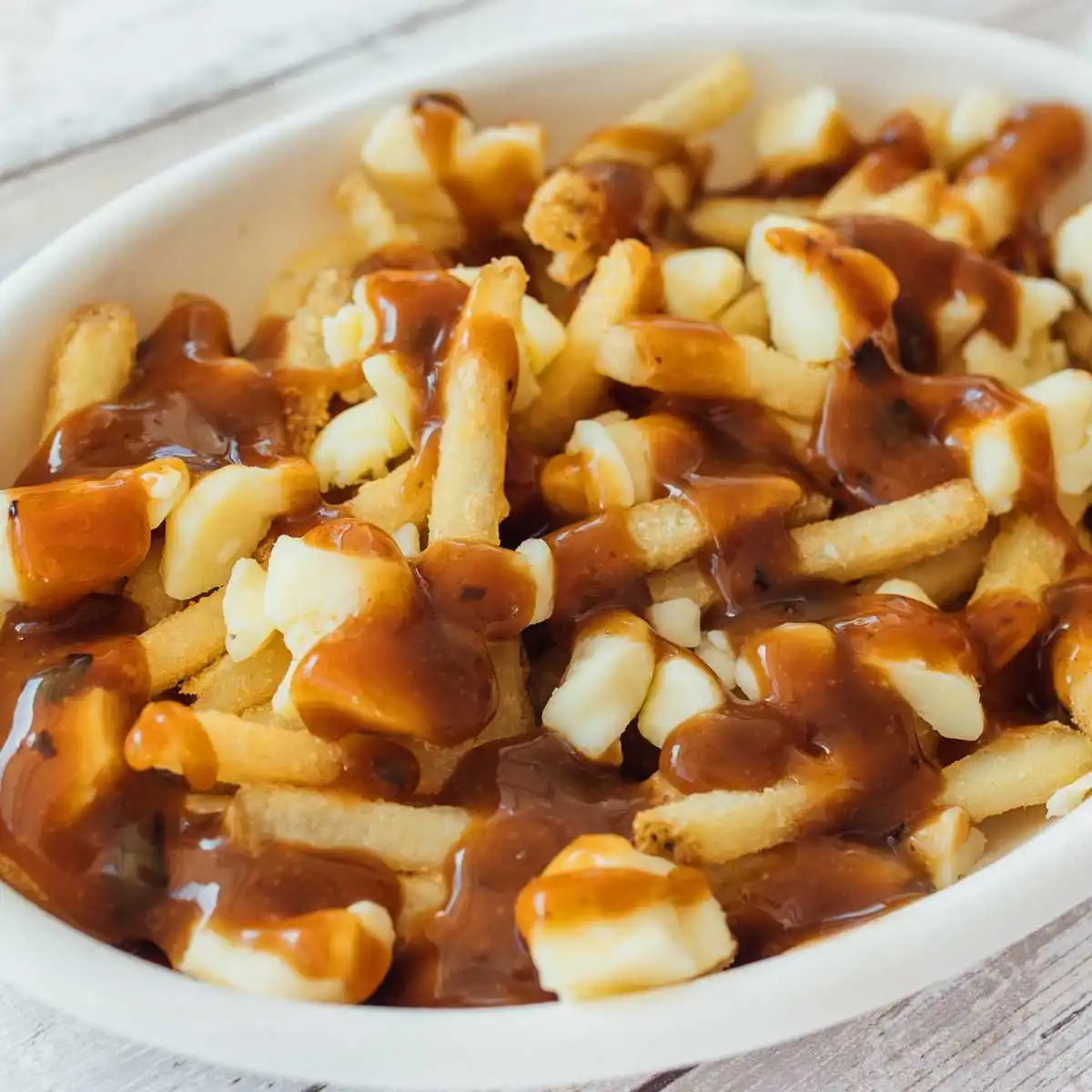 Donair Poutine with fresh cheese curds and gravy at Donair and Poutine House in Edmonton, AB